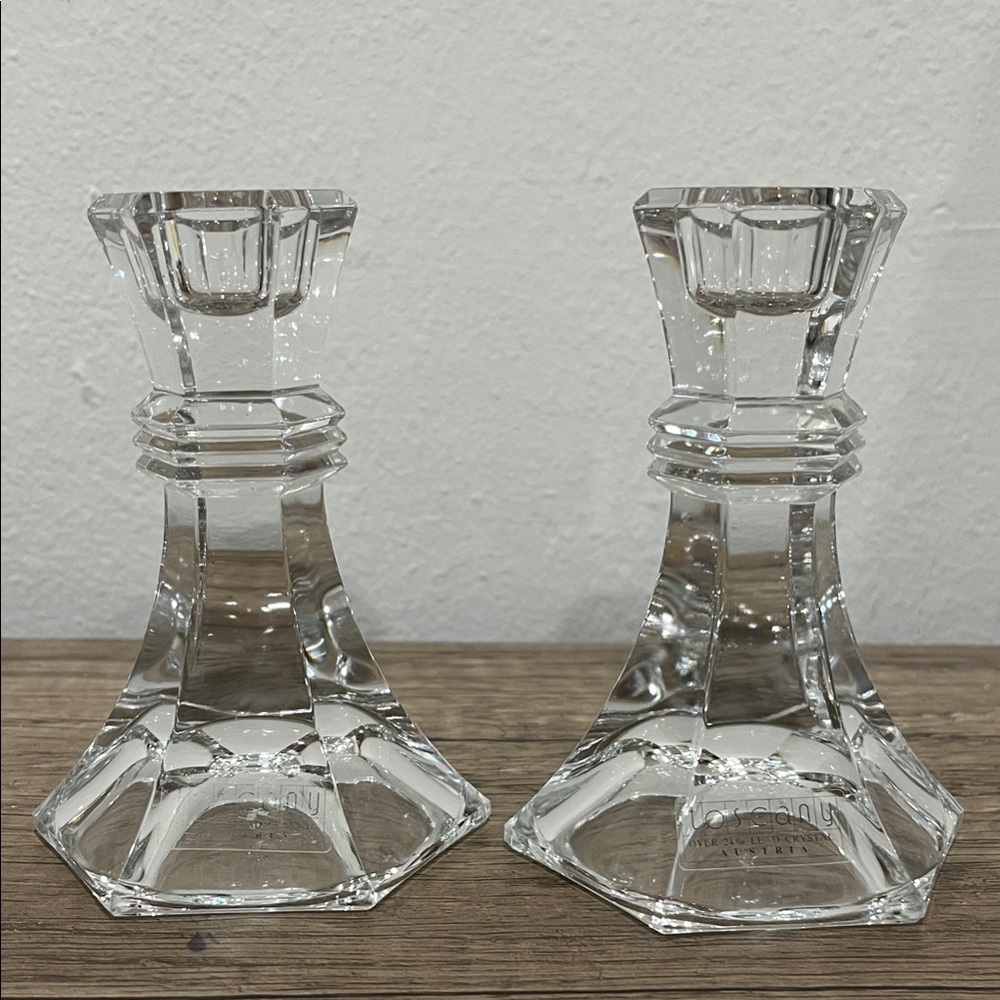 Vintage Toscany 24% Lead Crystal Candle Holders
